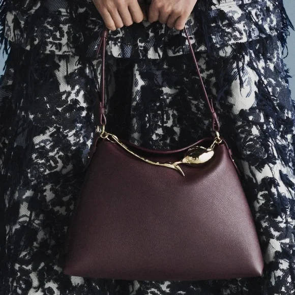 ERDEM 'Large Bloom' Bag in Malbec Grain Leather - MSRP $2995 - NWT - SAVE $1000 - Picture 3 of 10